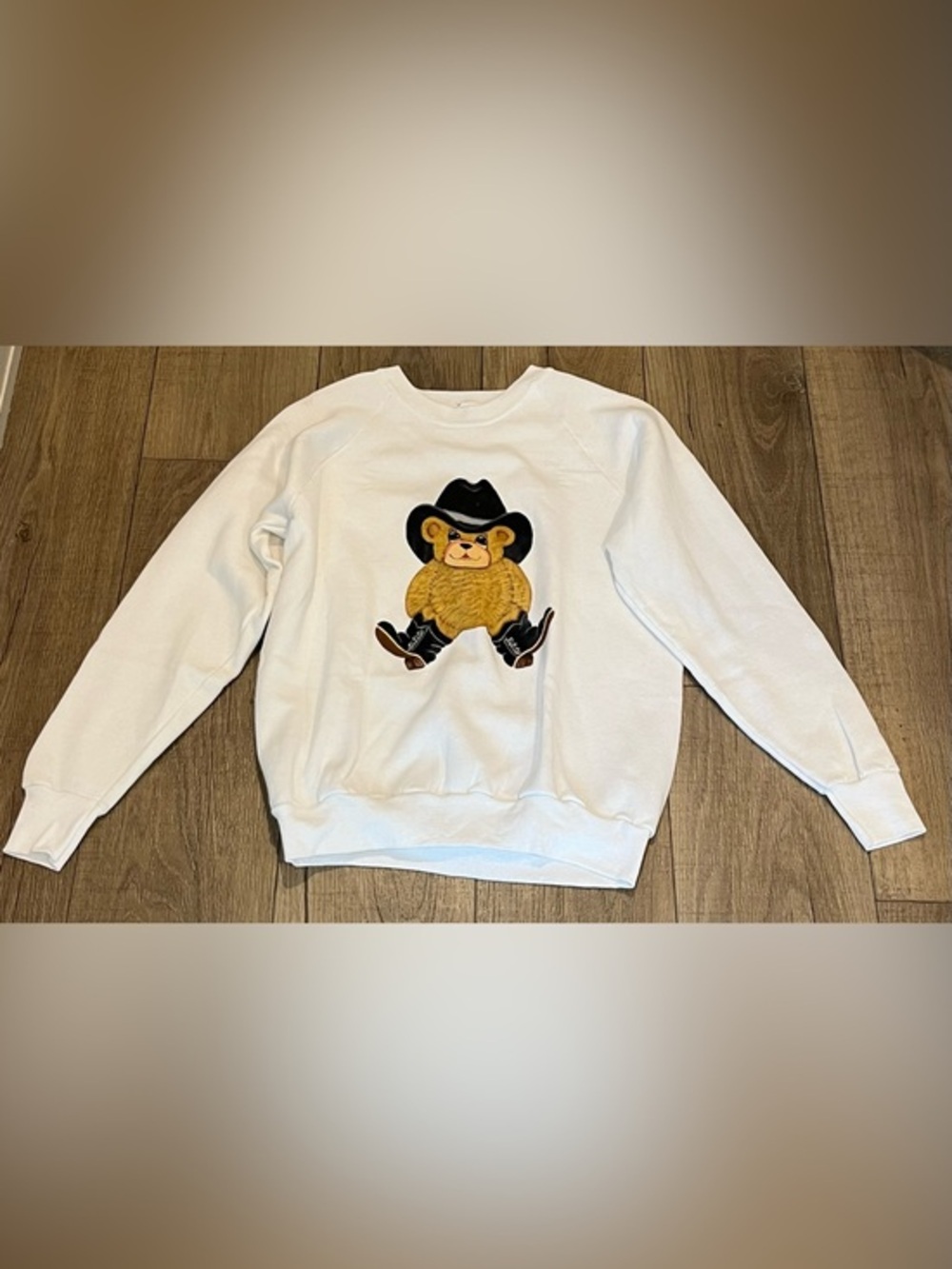 Charming Vintage 90s Grandmacore Aesthetic Sweatshirt ✨Cowboy Bear Handpainted